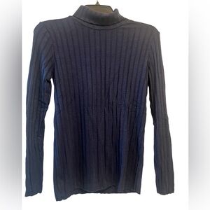 Venti6 brand Navy Blue Viscose Blend Long Sleeve Turtleneck Top NWT